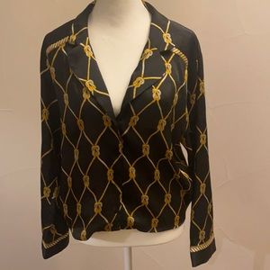 Zara Black Silky Blouse EUC